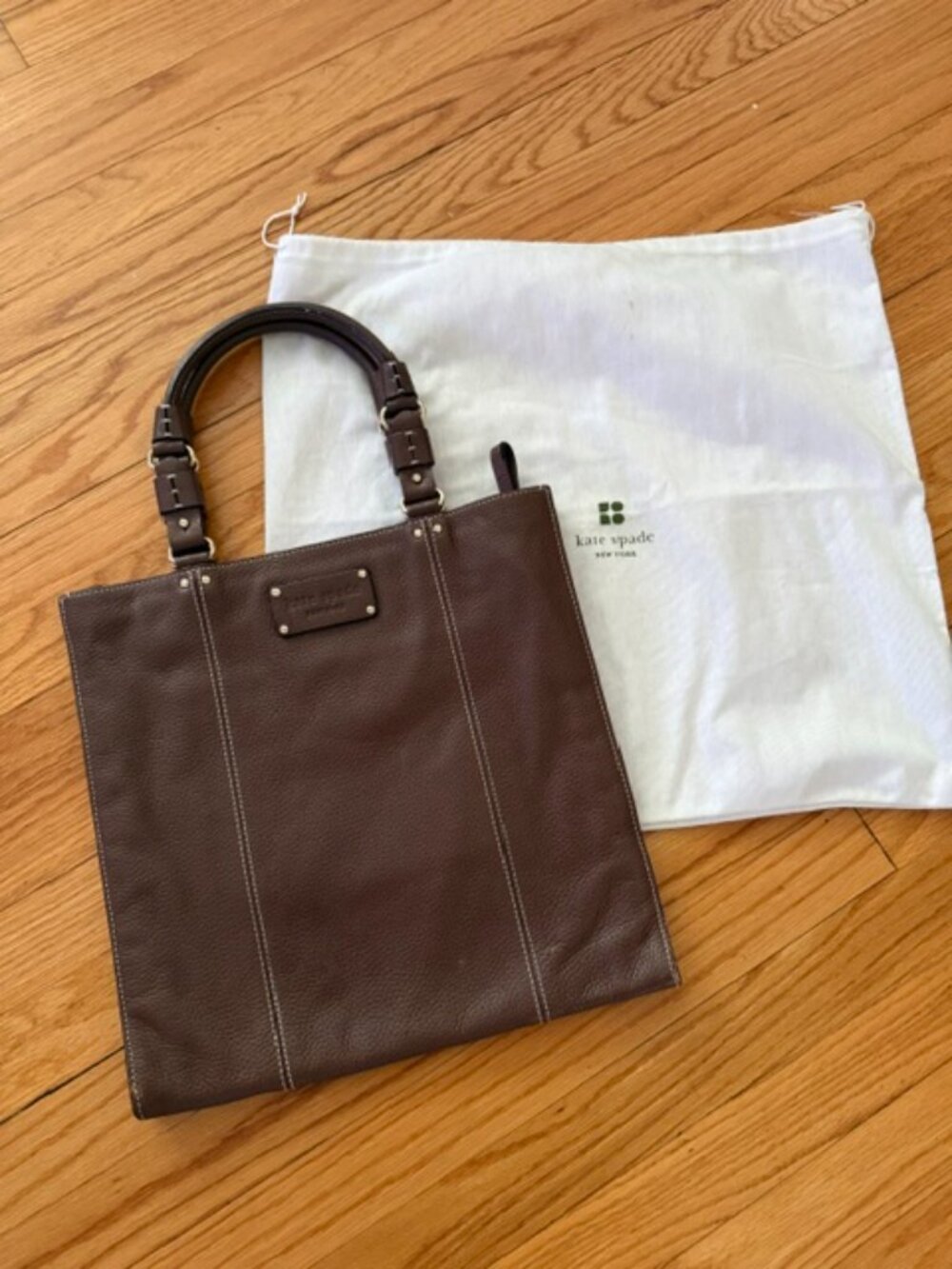KATE SPADE leather LOGO embossed satchel purse